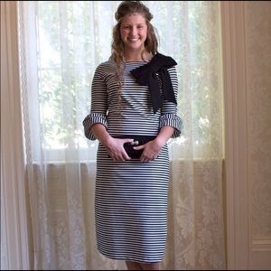 Black and white dainty jewels bow dress